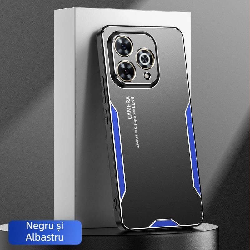 Husă de protecție pentru Huawei Enjoy 80 Pro, design metalic în formă de lamă, protecție totală; compatibilă cu Enjoy 70 Plus/60/50