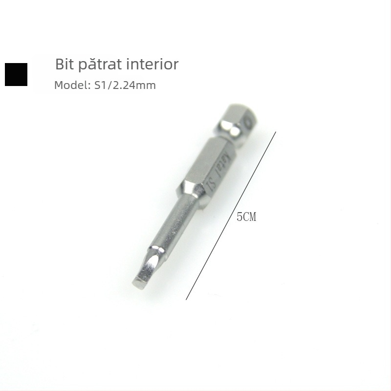 Bit albastru pentru șurubelniță, cu profil pătrat intern și gaură, pentru șuruburi de securitate, cap pentru șurubelniță electrică.