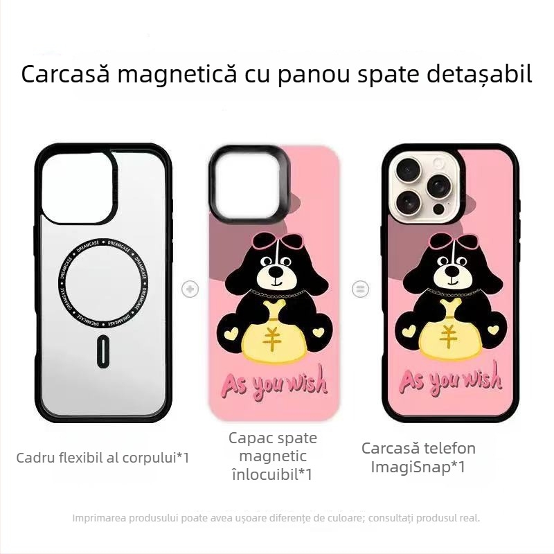 Panou magnetic pentru spate iPhone 17, husă detașabilă și versatilă, panou spate înlocuibil, imprimabil cu propriul dvs. design