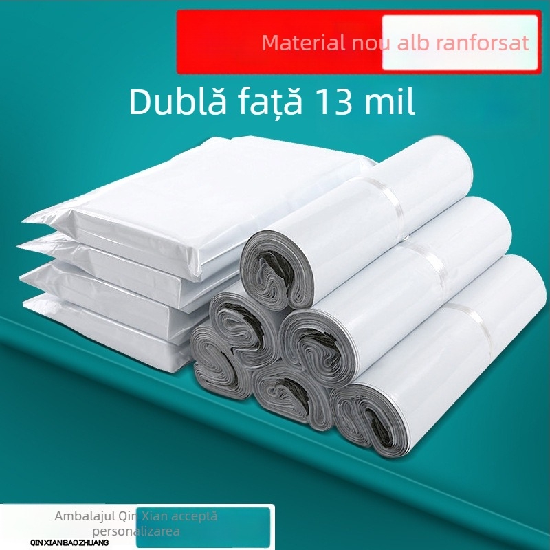 Pungi albe de expediere groase, rezistente la apă pentru haine, capacitate 5 kg, 100% material virgin