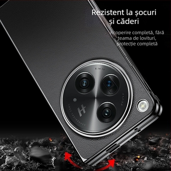 Carcasă OPPO Find N5/N3 cu ecran pliabil, piele sintetică lucioasă, finisaj electroplacat, protecție antișoc