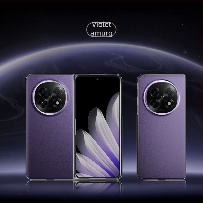 Carcasă OPPO Find N5/N3 cu ecran pliabil, piele sintetică lucioasă, finisaj electroplacat, protecție antișoc