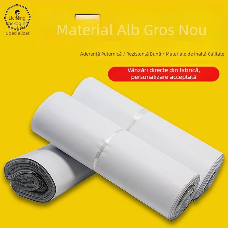 Saci albi groși pentru expedierea hainelor, saci din plastic impermeabili pentru logistica comerțului online