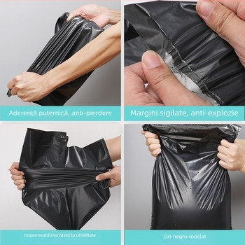 Sac de expediere pentru ambalare, PE reciclat gri, 28×42 cm