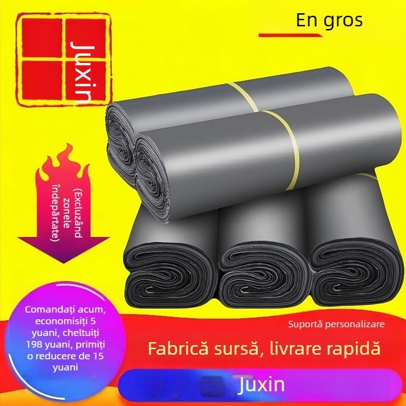 Sac de expediere pentru ambalare, PE reciclat gri, 28×42 cm