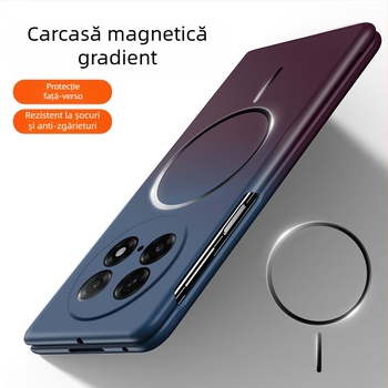 Husă Oppo Find N5 pentru ecran pliabil, culoare gradientă, inel magnetic subțire, PC mat, protecție anti-cădere
