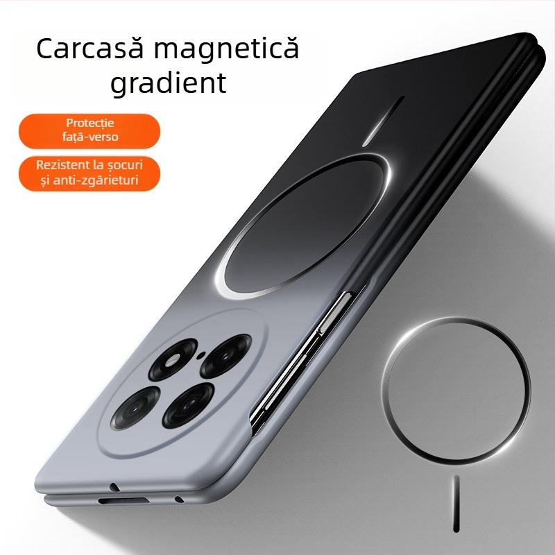 Husă Oppo Find N5 pentru ecran pliabil, culoare gradientă, inel magnetic subțire, PC mat, protecție anti-cădere