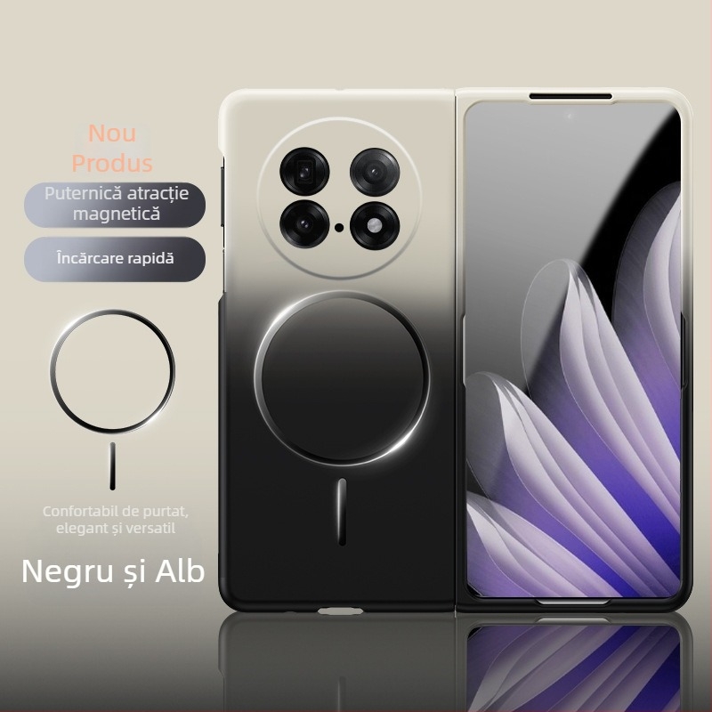Husă Oppo Find N5 pentru ecran pliabil, culoare gradientă, inel magnetic subțire, PC mat, protecție anti-cădere