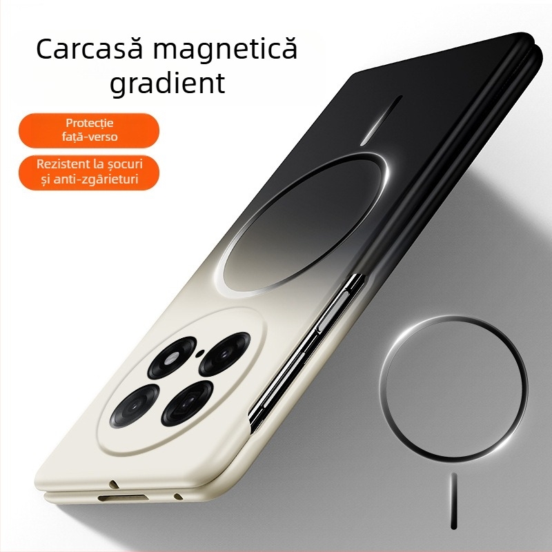 Husă Oppo Find N5 pentru ecran pliabil, culoare gradientă, inel magnetic subțire, PC mat, protecție anti-cădere