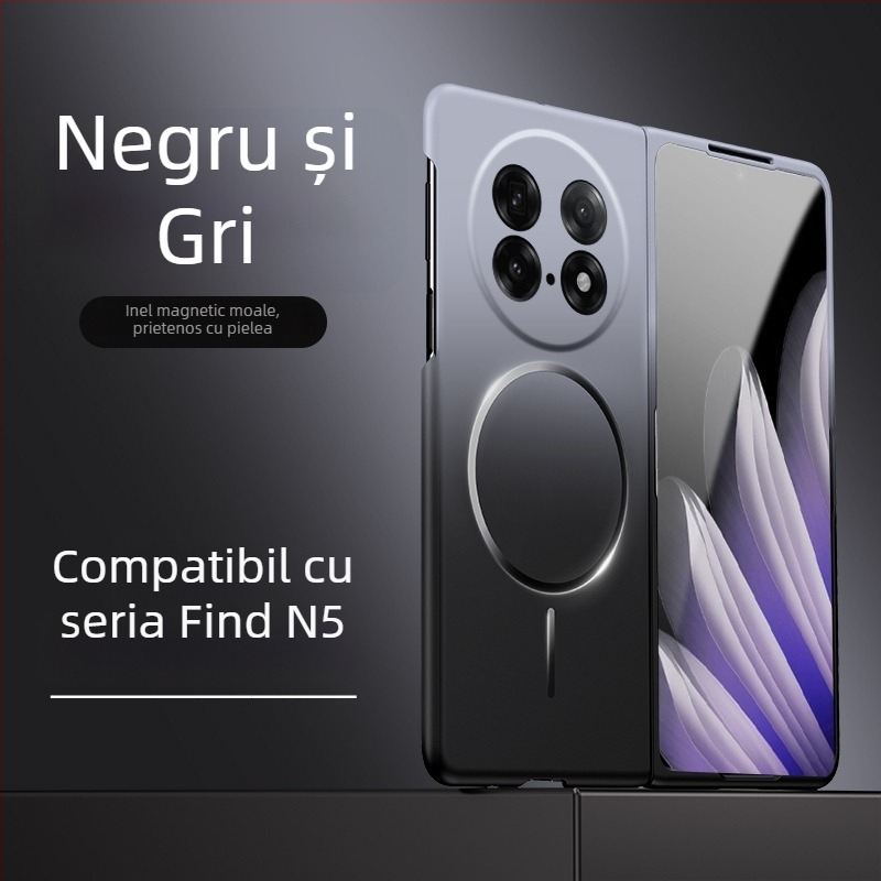 Husă Oppo Find N5 pentru ecran pliabil, culoare gradientă, inel magnetic subțire, PC mat, protecție anti-cădere