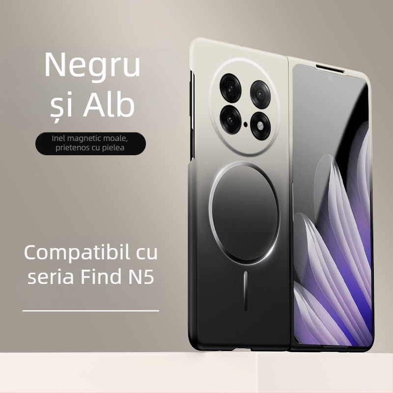 Husă Oppo Find N5 pentru ecran pliabil, culoare gradientă, inel magnetic subțire, PC mat, protecție anti-cădere
