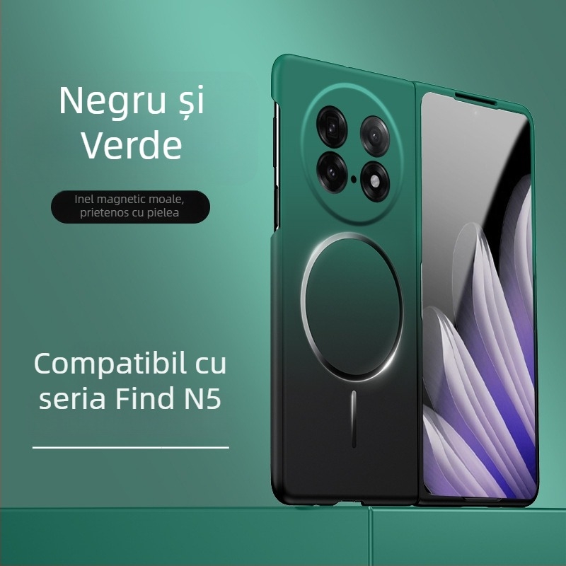 Husă Oppo Find N5 pentru ecran pliabil, culoare gradientă, inel magnetic subțire, PC mat, protecție anti-cădere