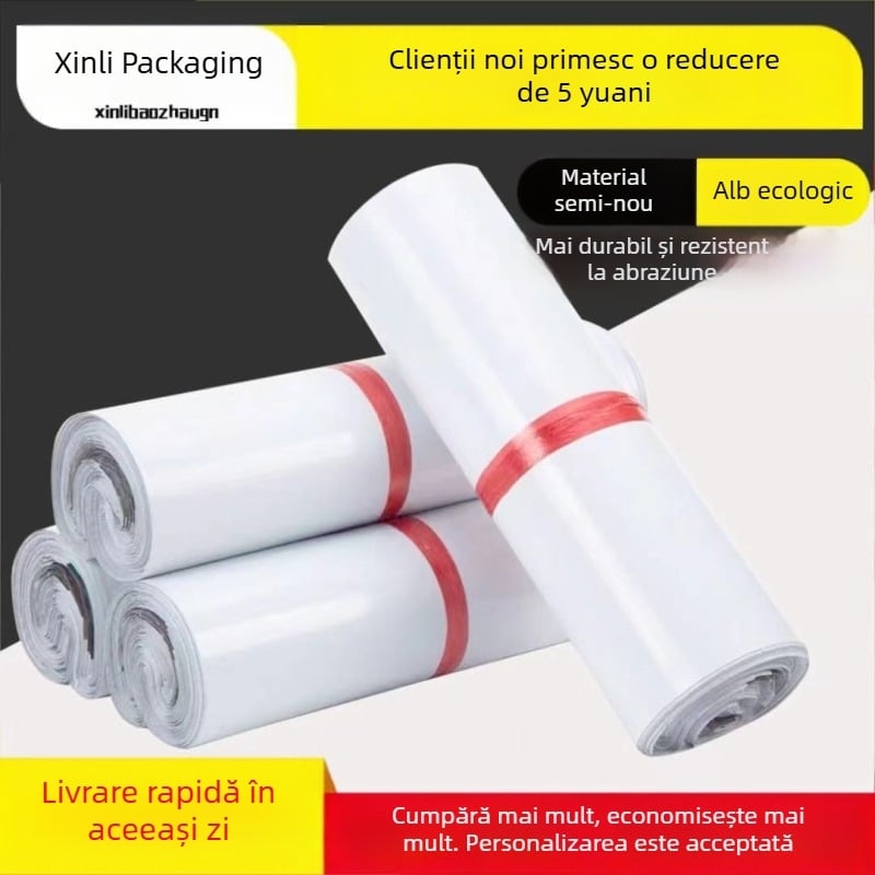 Xinli Pungi albe groase pentru expediere, impermeabile, ambalare logistică pentru colete