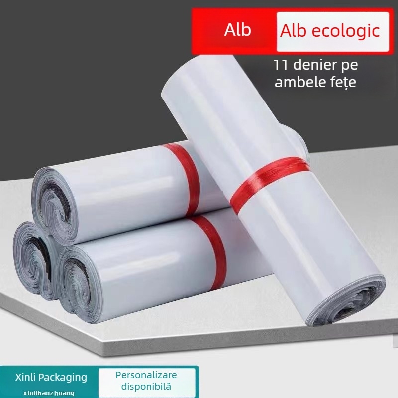 Xinli Pungi albe groase pentru expediere, impermeabile, ambalare logistică pentru colete