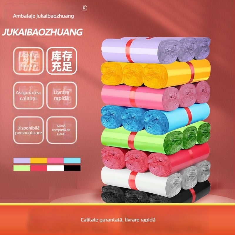 Pungi expres groase PE pentru logistică în îmbrăcăminte, rezistente la apă și umezeală, 50×60 cm, 100 buc./set