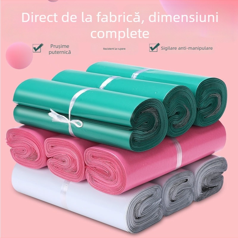Pungi expres groase PE pentru logistică în îmbrăcăminte, rezistente la apă și umezeală, 50×60 cm, 100 buc./set