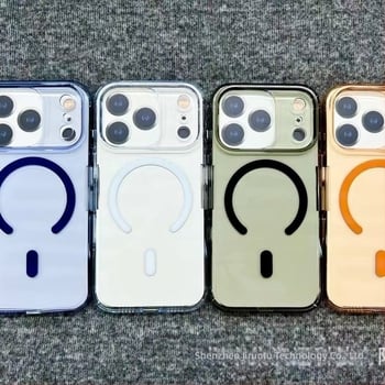 Carcasă transparentă magnetică pentru iPhone 17 Pro Max, cu butoane tactile și margini întărite