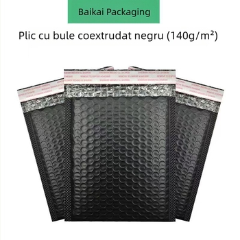 Plic cu bule din film co-extruat, negru, îngroșat, antișoc, autoadeziv, pentru haine, carduri și huse de telefon