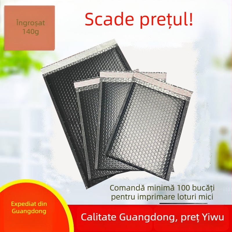Plic cu bule din film co-extruat, negru, îngroșat, antișoc, autoadeziv, pentru haine, carduri și huse de telefon