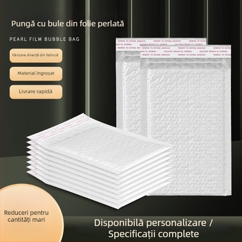 Plic balon alb cu spumă antișoc, ambalaj din plastic îngroșat pentru haine și accesorii, folie perlă cu bule