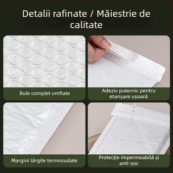 Plic balon alb cu spumă antișoc, ambalaj din plastic îngroșat pentru haine și accesorii, folie perlă cu bule