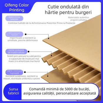 Set de cutii dreptunghiulare din carton ondulat pentru ambalare alimentară, cutie personalizată 250 gsm, cutie cadou