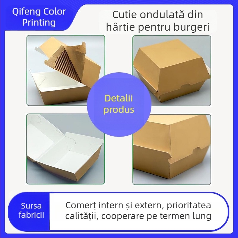 Set de cutii dreptunghiulare din carton ondulat pentru ambalare alimentară, cutie personalizată 250 gsm, cutie cadou