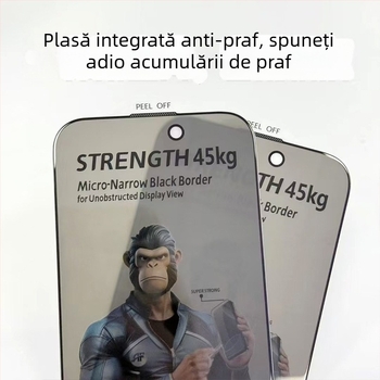 Gorilla protectie ecran din sticlă temperată Edge-to-Edge pentru iPhone 16/15 Pro, Anti-Peeping, Anti-Cadere