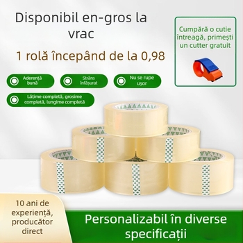 Bandă de ambalare transparentă, bandă de sigilare lată, cu aderență înaltă, ideală pentru sigilarea coletelor