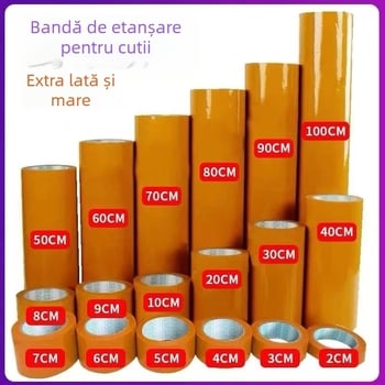 Bandă de ambalare bej opacă, lățime 10 cm, 100 m lungime, film BOPP, aderență puternică