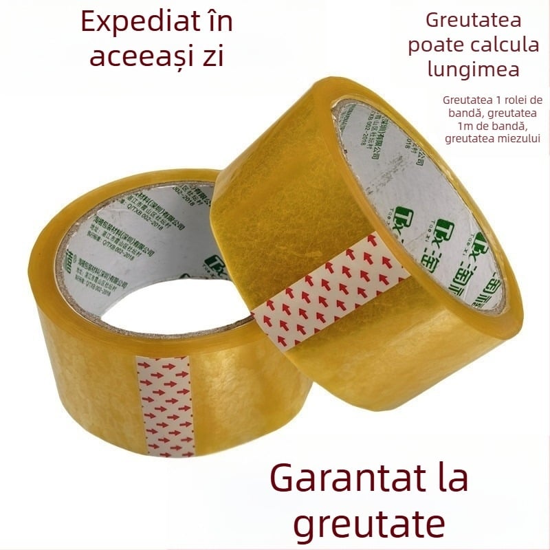 Bandă de ambalare transparentă, lățime 45 mm × lungime 42 m, 53 mm, folie OPP, aderență puternică