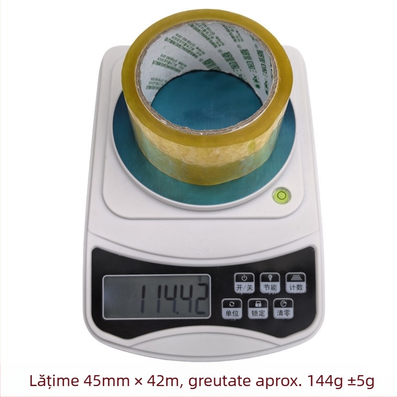 Bandă de ambalare transparentă, lățime 45 mm × lungime 42 m, 53 mm, folie OPP, aderență puternică