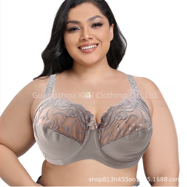 Sutien pentru mărime mare cupe ultra-subțiri, dantelă, cu sârmă subțire, nylon material, stil european-american