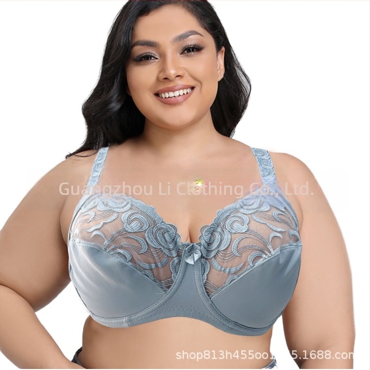 Sutien pentru mărime mare cupe ultra-subțiri, dantelă, cu sârmă subțire, nylon material, stil european-american