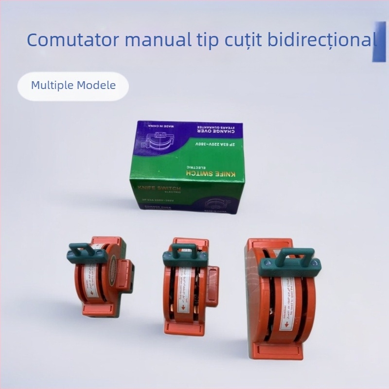 Portocaliu, din cupru integral, întrerupător deschis, comutare bidirecțională, siguranță, manual, pentru uz industrial, comercial și casnic, până la 36 V