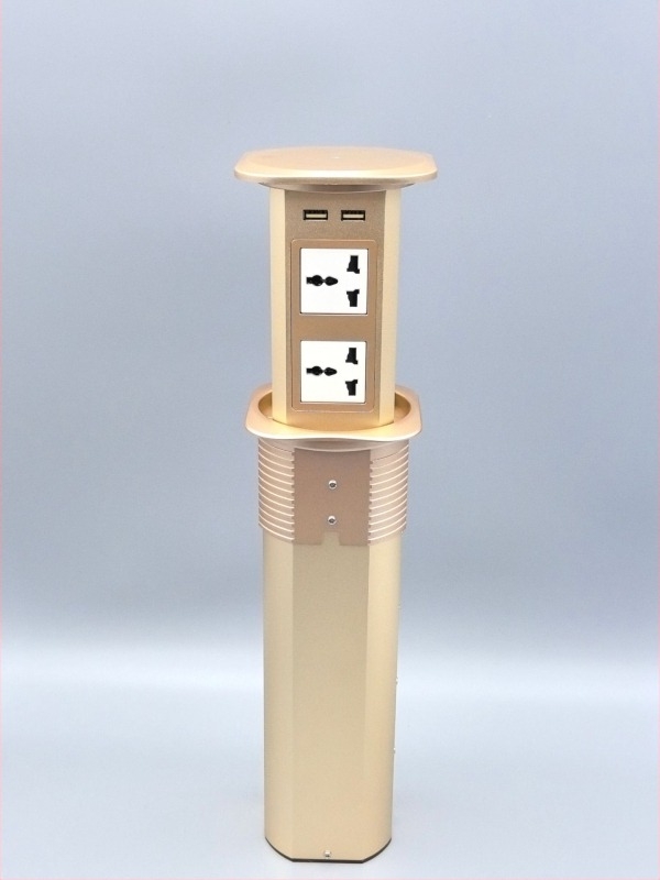 JF1598 Priză electrică inteligentă cu lift pentru birou și insulă de bucătărie, cutie de cabluri A+C multifuncțională