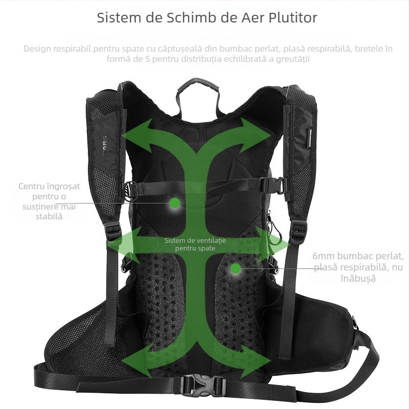 ROCKBROS Rucsac cu rezervor de apă, 20 L, pentru ciclism și drumeții, rezistent la apă, unisex