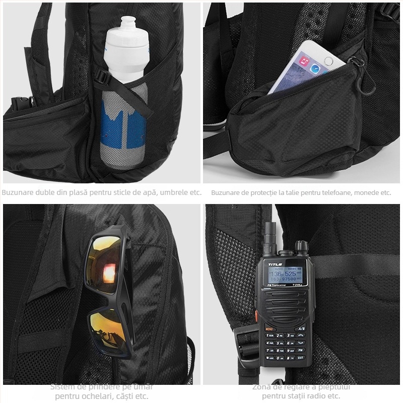 ROCKBROS Rucsac cu rezervor de apă, 20 L, pentru ciclism și drumeții, rezistent la apă, unisex