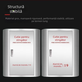 Cutie pentru stingător din oțel inoxidabil, cu formă arcuită și colțuri rotunjite, rezistentă la impact, oțel inoxidabil 304/201