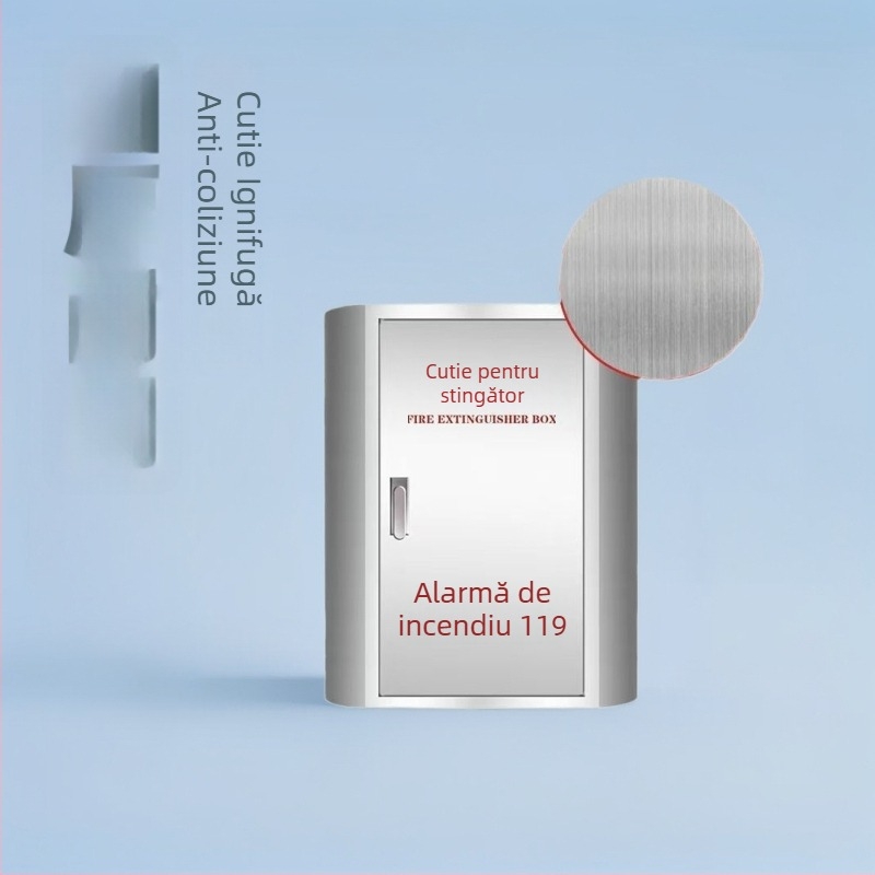 Cutie pentru stingător din oțel inoxidabil, cu formă arcuită și colțuri rotunjite, rezistentă la impact, oțel inoxidabil 304/201