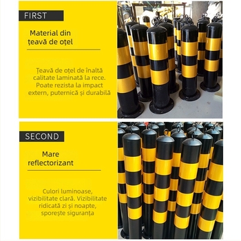 Kangzhan Coloană de avertizare pentru separarea benzilor de circulație, cu țeavă din oțel reflexivă – coloană de siguranță anti-coliziune