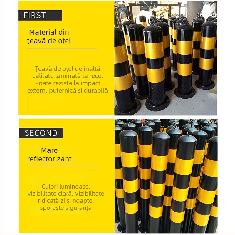 Kangzhan Coloană de avertizare pentru separarea benzilor de circulație, cu țeavă din oțel reflexivă – coloană de siguranță anti-coliziune