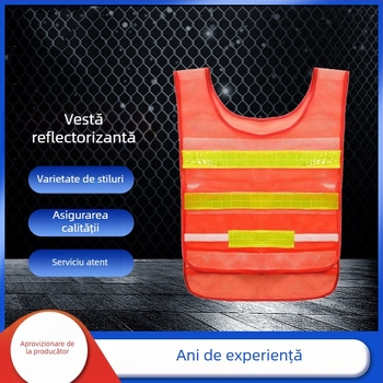 Veste de înaltă vizibilitate pentru construcții rutiere, îmbrăcăminte de protecție personalizată pentru șantier, veste reflectorizante fluorescente pentru salubritate