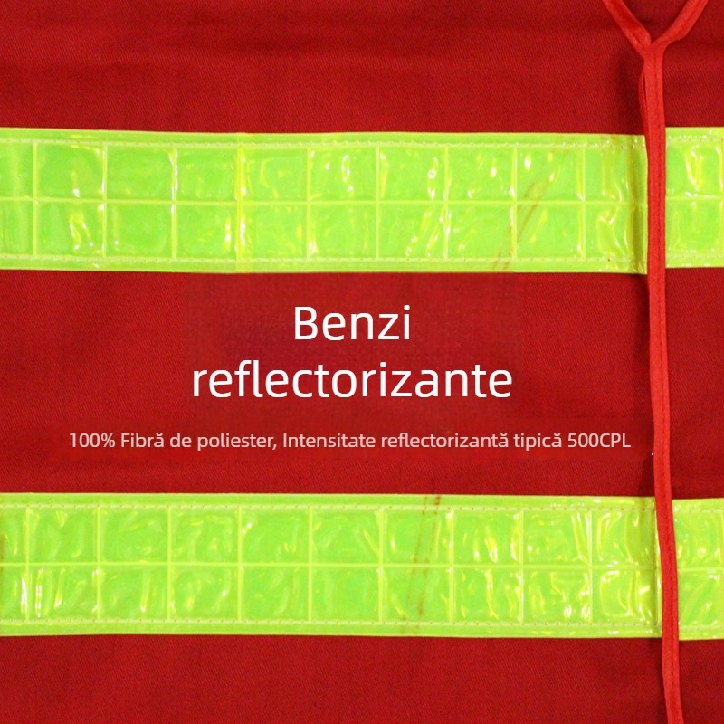 Vesta reflectorizantă de înaltă vizibilitate pentru salubrizare și construcții, uniformă de avertizare pentru supraveghetor