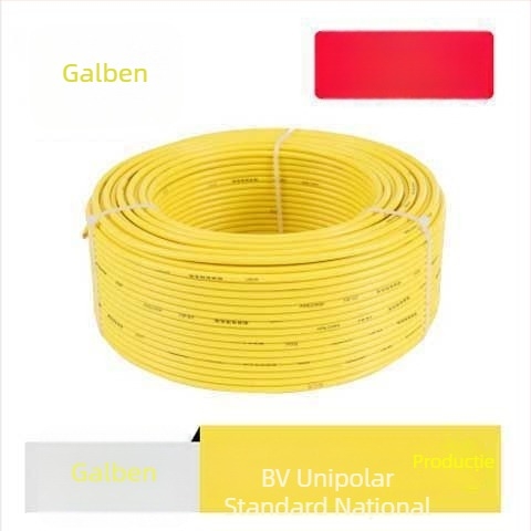 Renda BV cablu din cupru pur, Standard Național, cablu rigid cu un singur miez, secțiuni 1,5/2,5/4/6 mm², rezistent la foc pentru decor interior