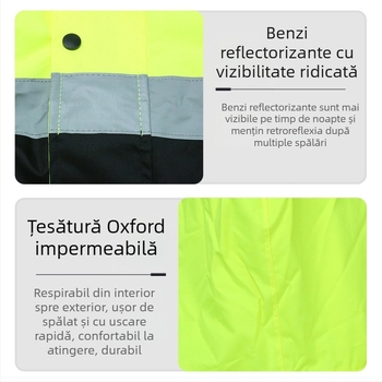 Uniformă personalizată pentru trafic rutier, din material Oxford, cu elemente reflectorizante — jachetă/vestă reflectorizantă pentru șantier
