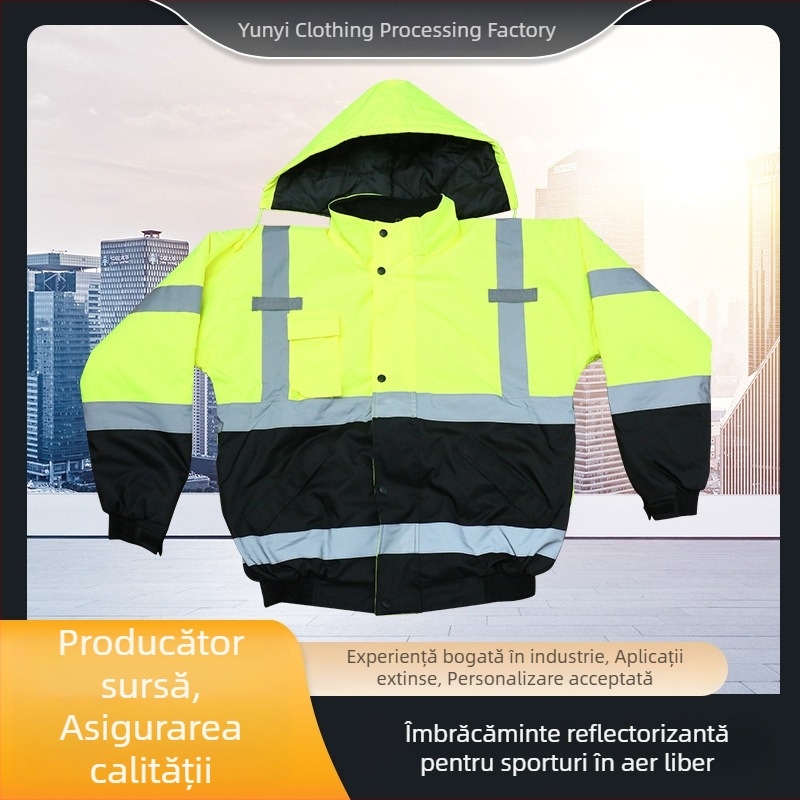Uniformă personalizată pentru trafic rutier, din material Oxford, cu elemente reflectorizante — jachetă/vestă reflectorizantă pentru șantier