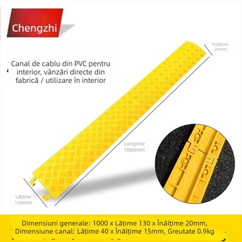 Rampă de protecție pentru cabluri din PVC, cauciuc, pentru interior și exterior, capac protector pentru cabluri, canal pentru cabluri