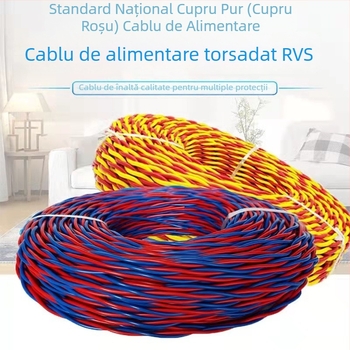 Cablu de lampă din cupru pur cu miez ZRRVS2, 0,75, 1,0, 1,5, 2,5, cablu torsadat rezistent la foc, fir de priză pentru lampă, utilizare casnică