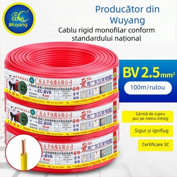BV cablu cu nucleu de cupru, conductor rigid, pentru uz casnic și industrial